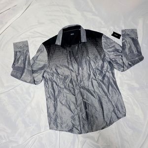 Alfani Mens dress shirt button up black combo with tags Size Medium NEW!